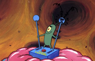 Plankton takes over Sponge Bob's mind